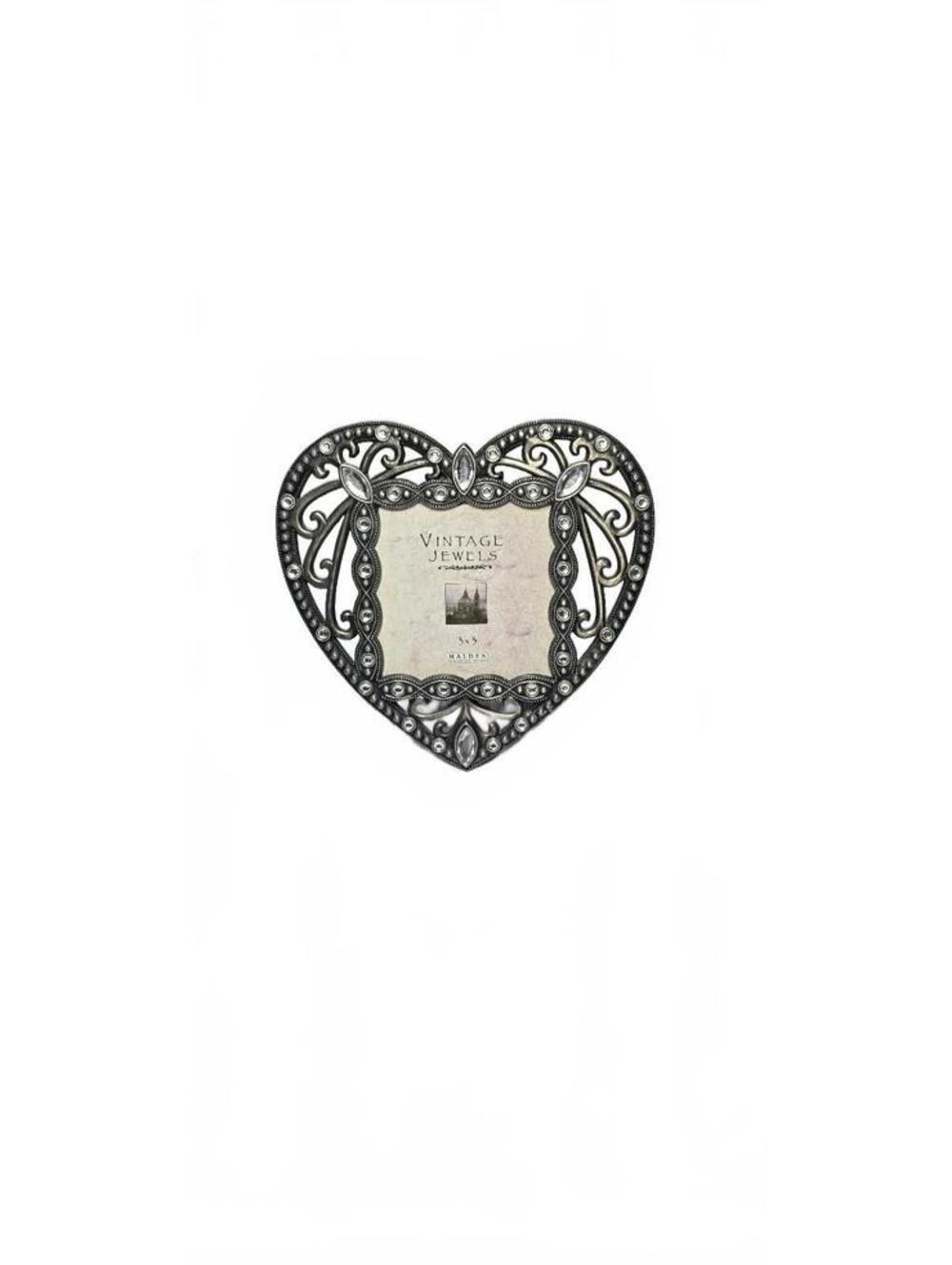 Vintage Jewels Heart-Shaped Decorative Photo Frame 3x3
